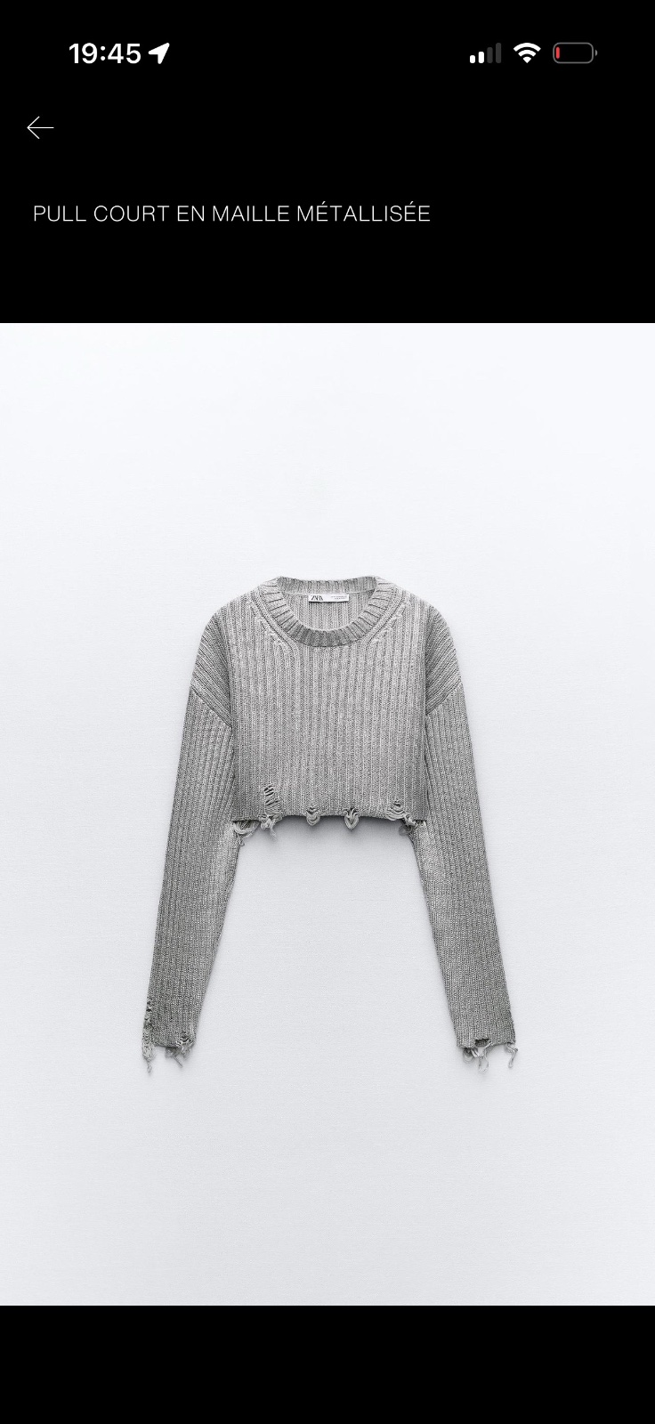 Pull zara argent 