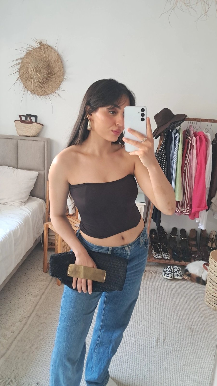 Corset / pochette avec Manchette en cuivre 