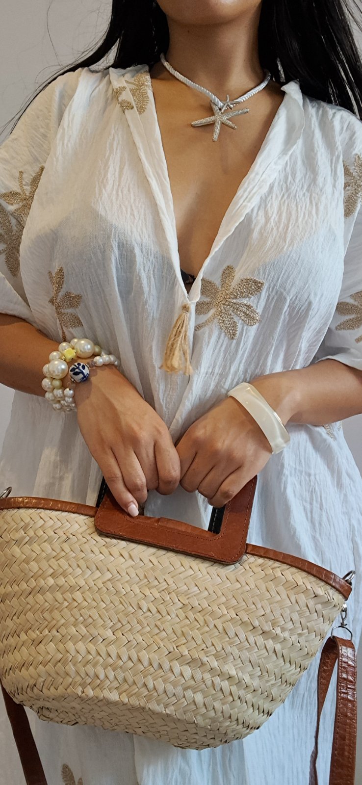 Robe en lin avec couffin et collier étoile 
