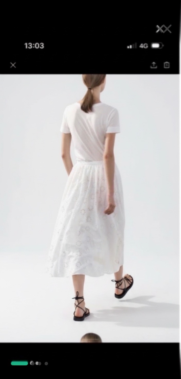 Jupe blanche zara broderie englaise 