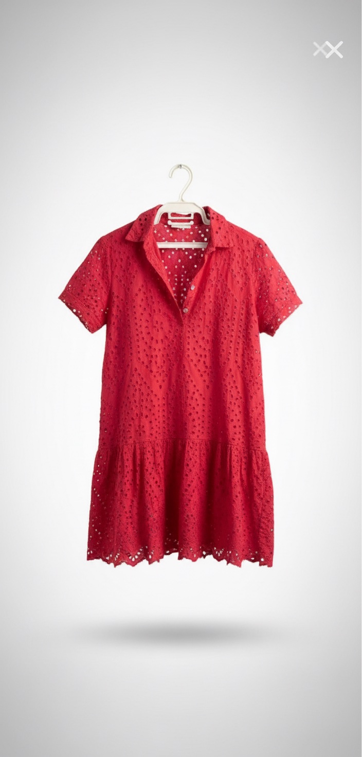 Jolie robe, rose, fuchsia, broderie anglaise