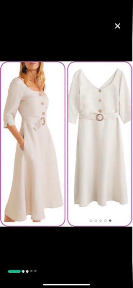 Jolie robe mango en lin beige 