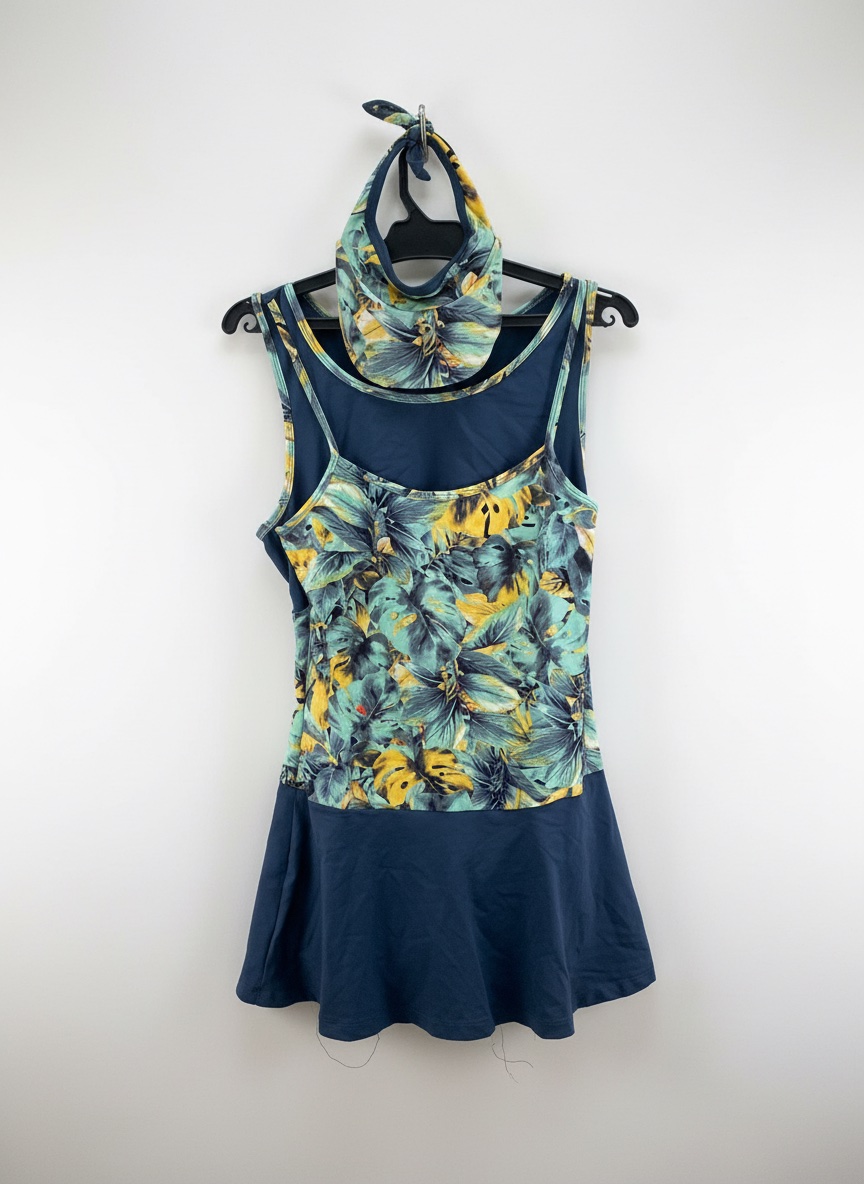 Maillot de bain en forme de robe avec une capuche