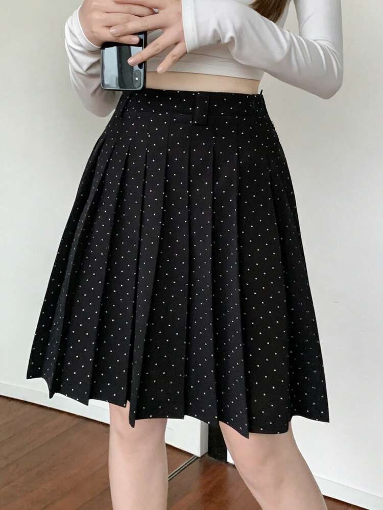 Polka dot mini skirt