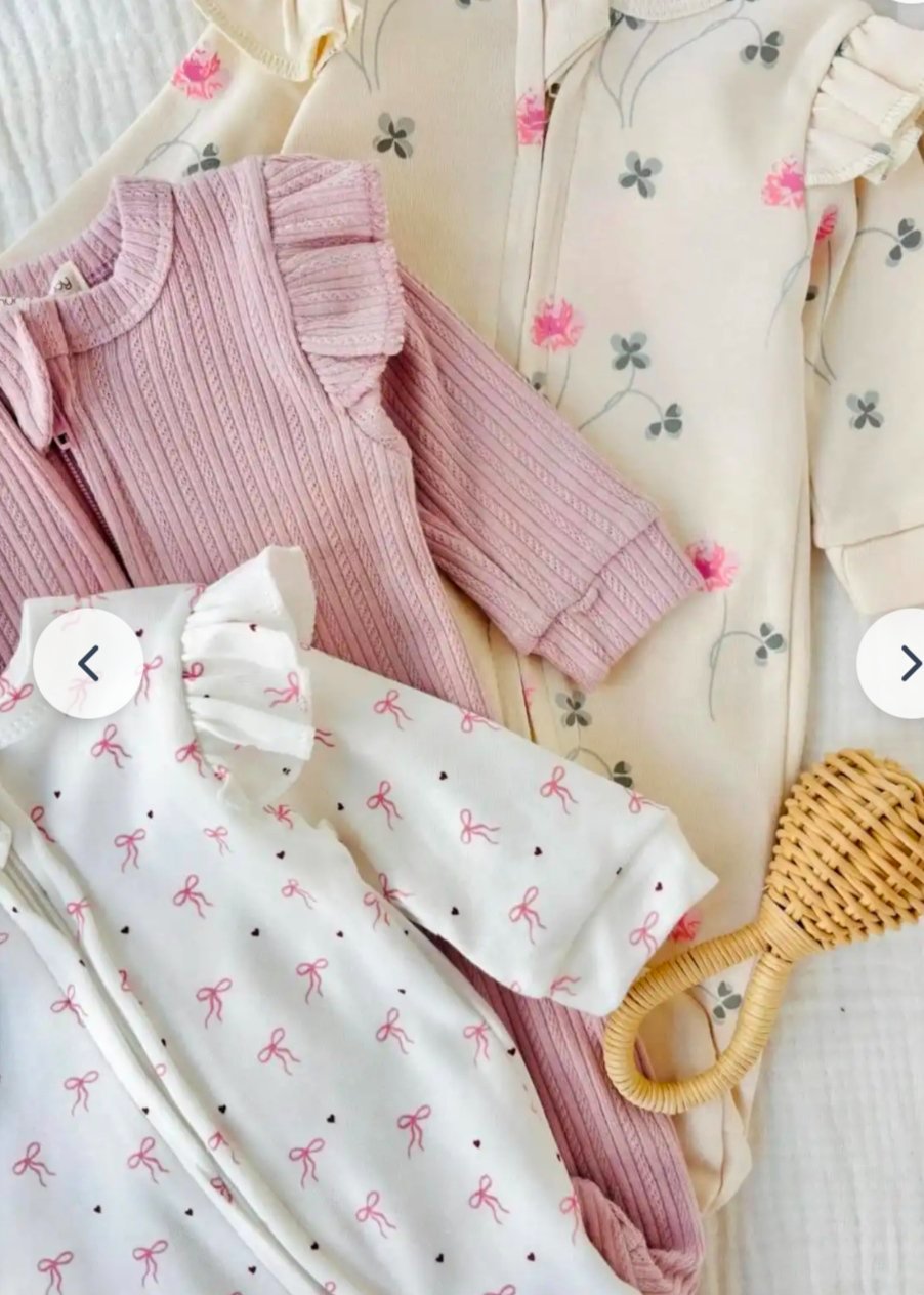 Lot de 3 Grenouillères bébé 0-3mois 100% coton 