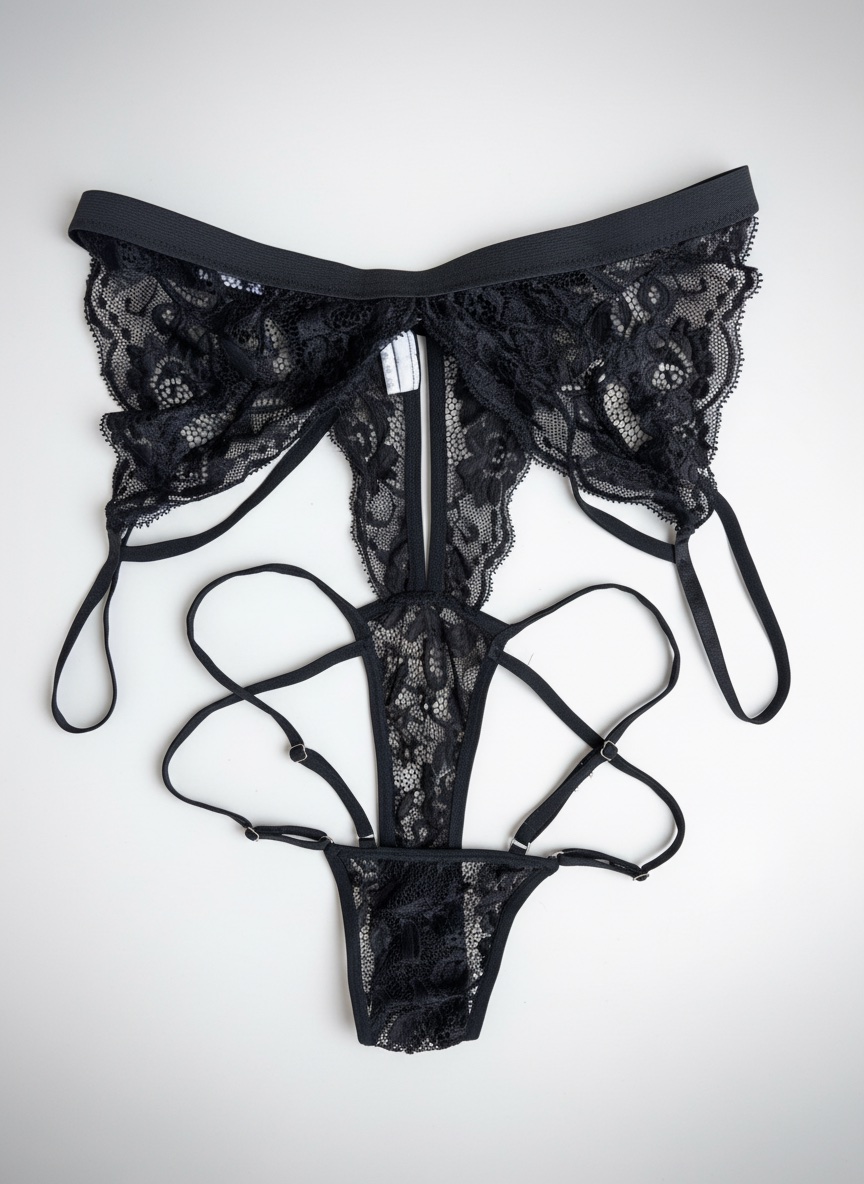 Lingerie en dentelle noire 🔥