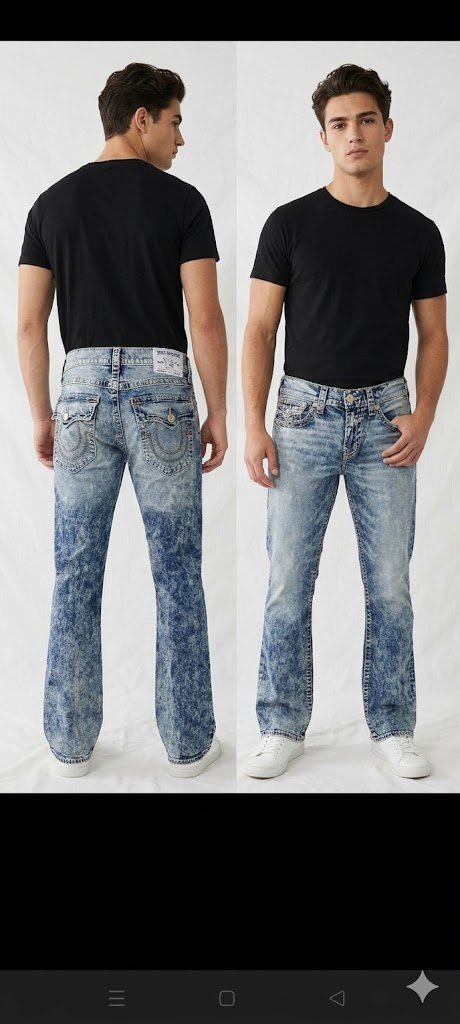 True Religion Ricky Flap Big T Acid Wash Straight Men`s 🔥