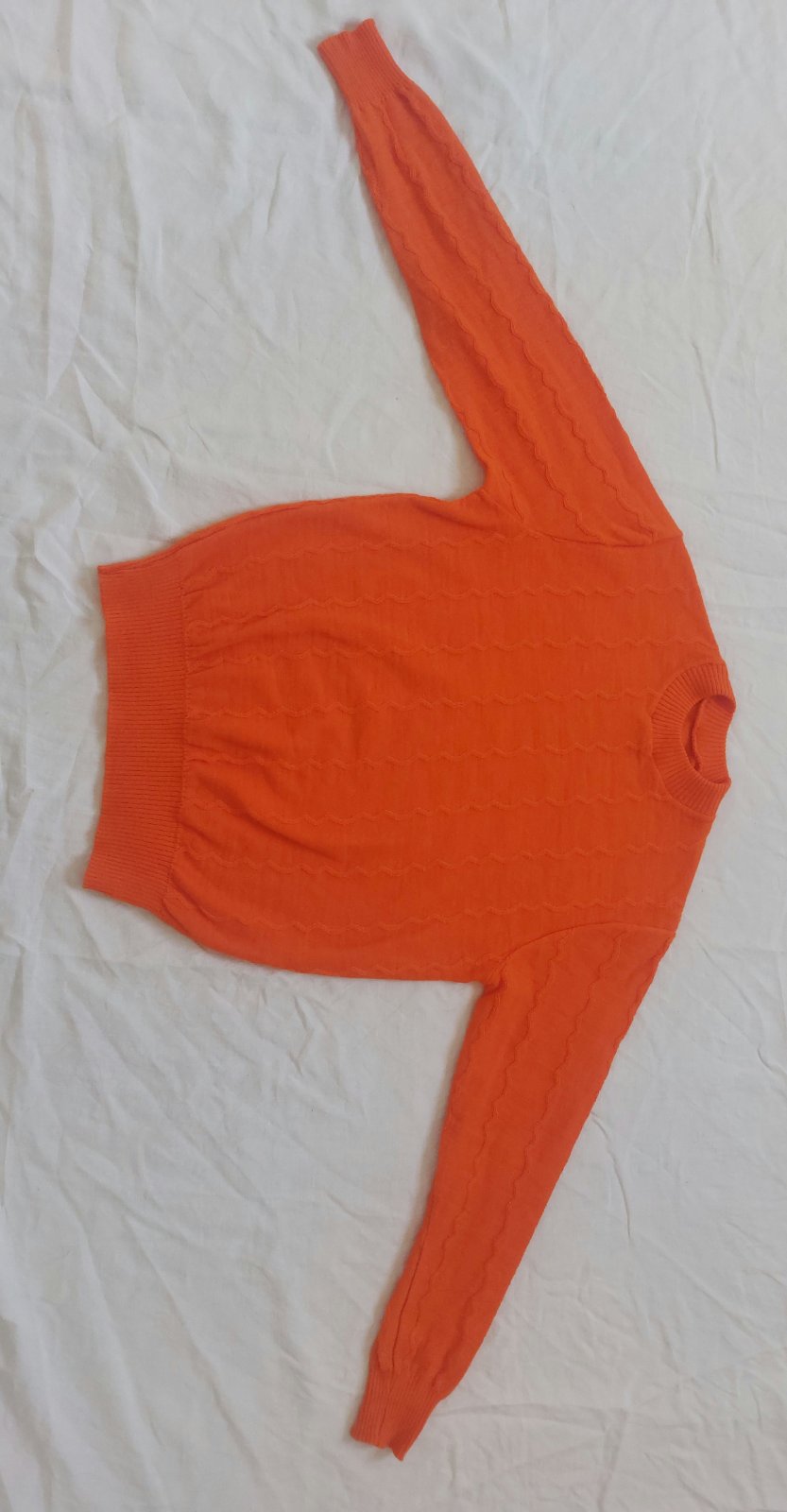 Pull en maille torsadée orange pour femme 🍊 