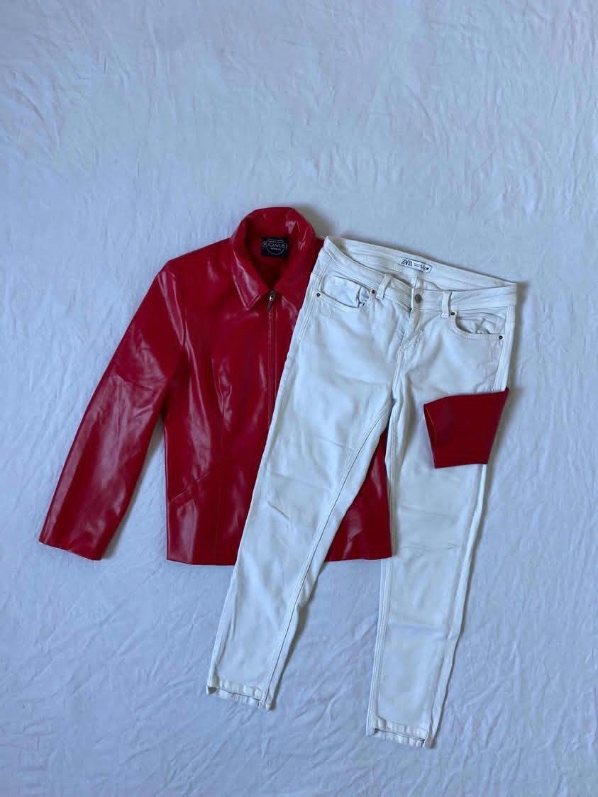 Un manteau d'hiver canadien en cuir synthétique avec un pantalon Zara 😍🔥عرض روعة 