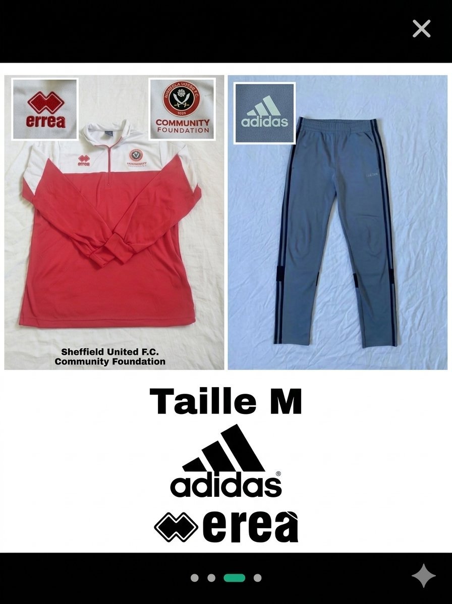Pantalon adidas et pull zip errea