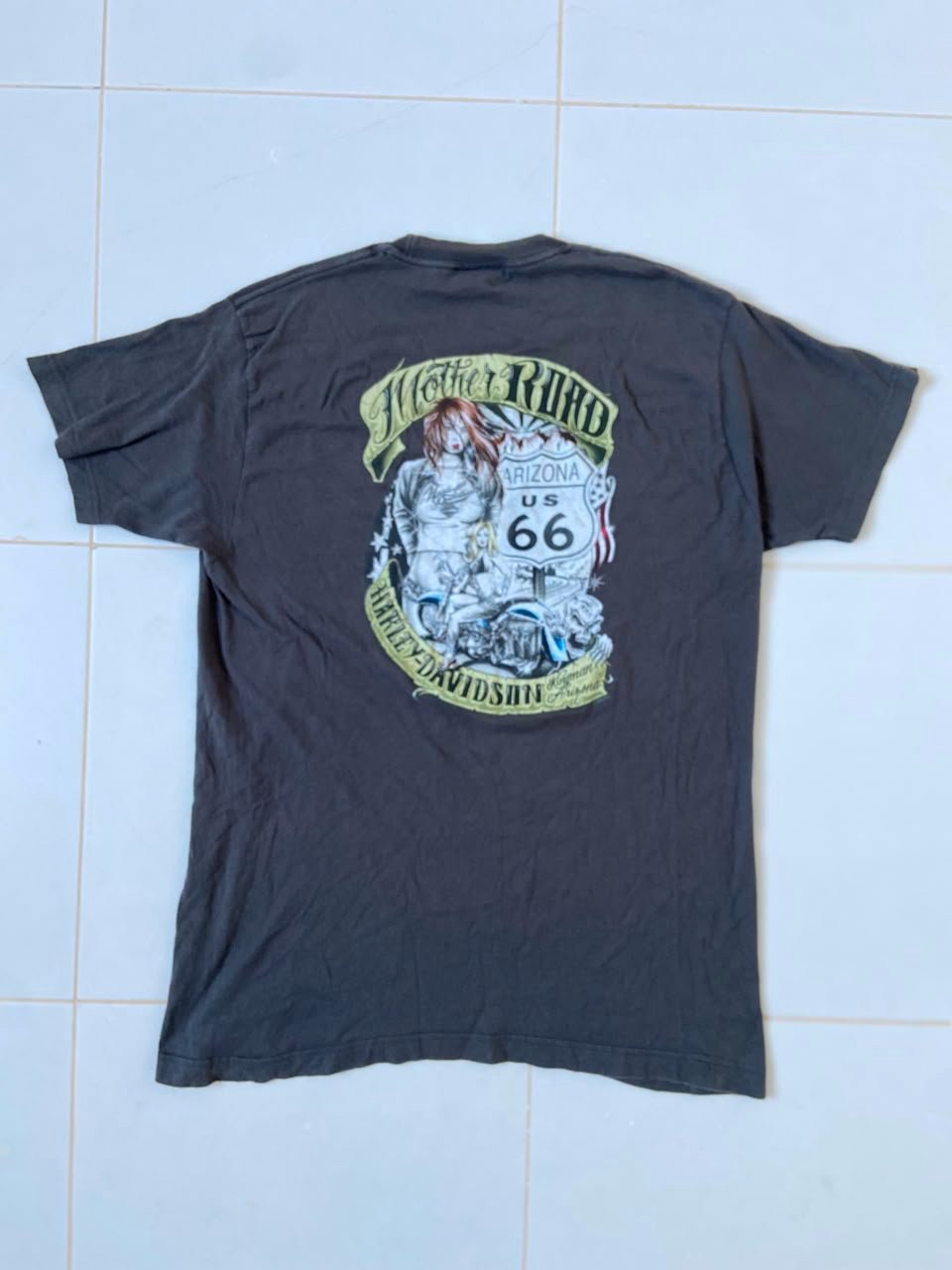 T-shirt vintage Harley-Davidson "Mother Road" Route 66 Kingman, Arizona.