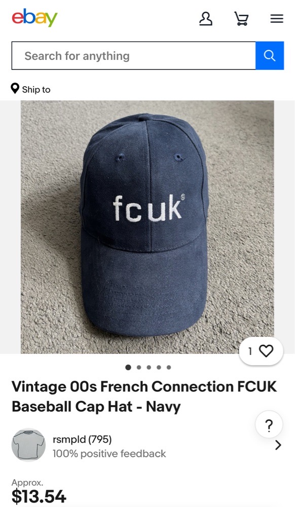 French connection fcuk vintage cap