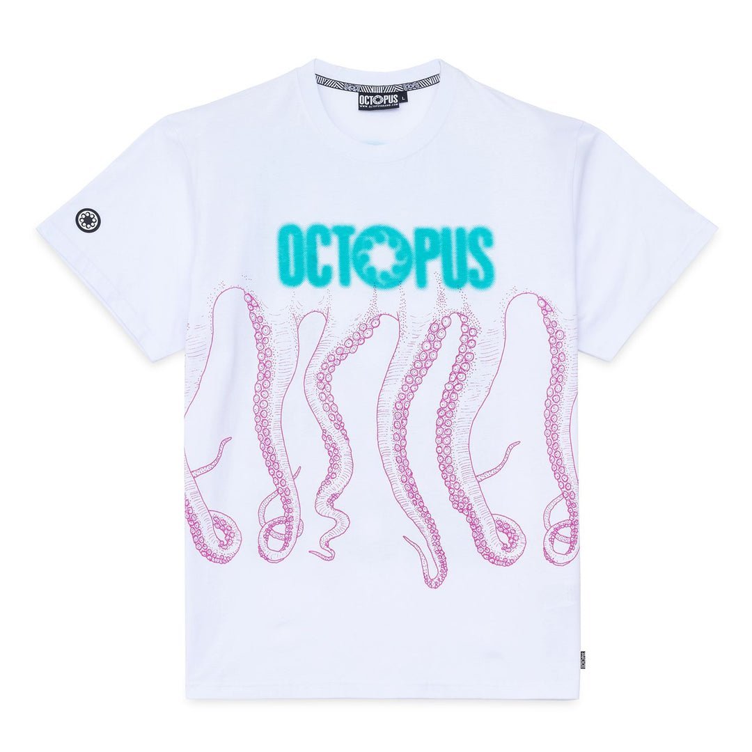 OCTOPUS BLURRED TEE T-SHIRT - SCREEN PRINT WHITE Maglietta maniche corte Uomo Bianca