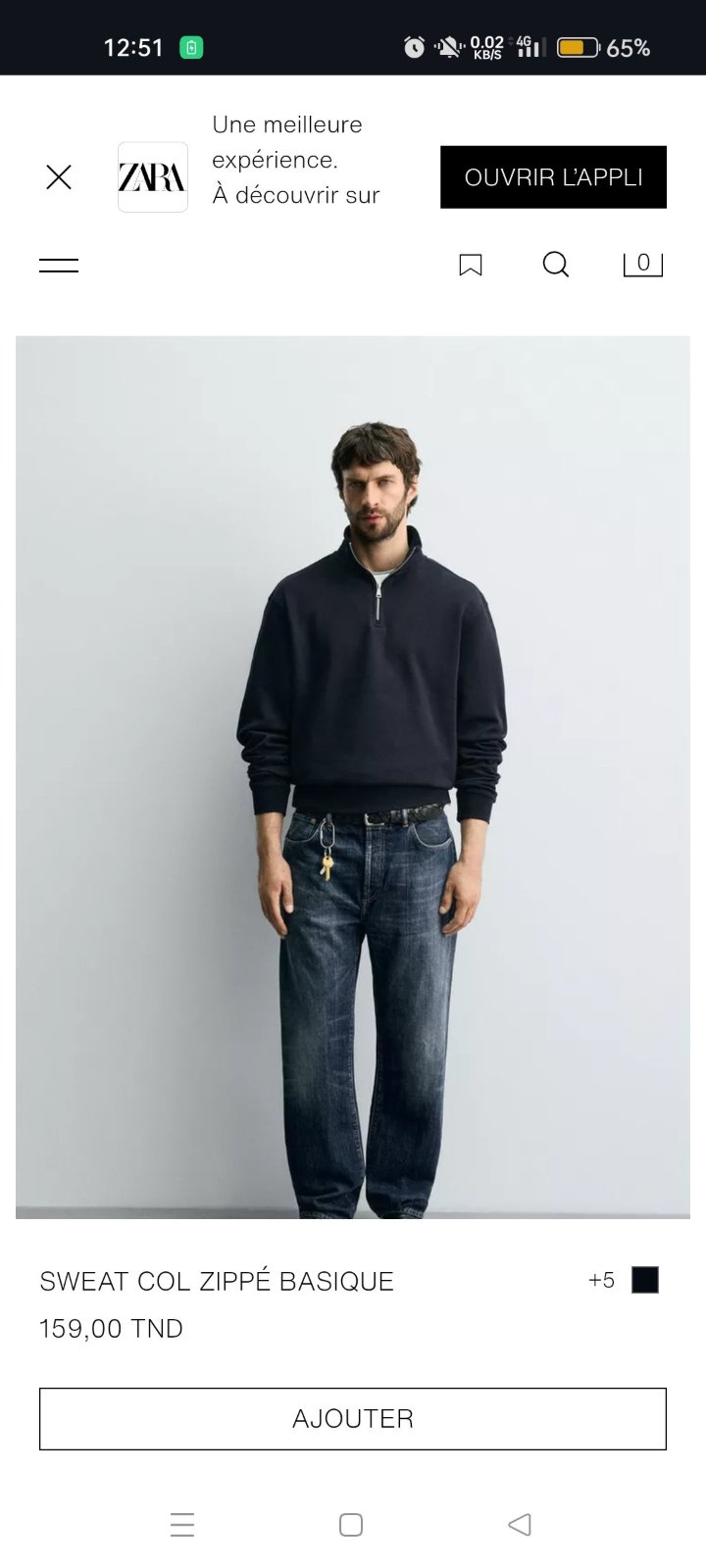 Un sweat-shirt à col montant et fermeture éclair courte (Quarter-Zip Sweatshirt)