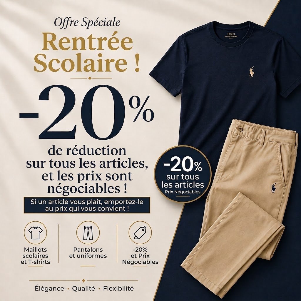 Offre spéciale rentrée scolaire -20% sur  tous les articles et prix négociable donner moi son offre 😊😊