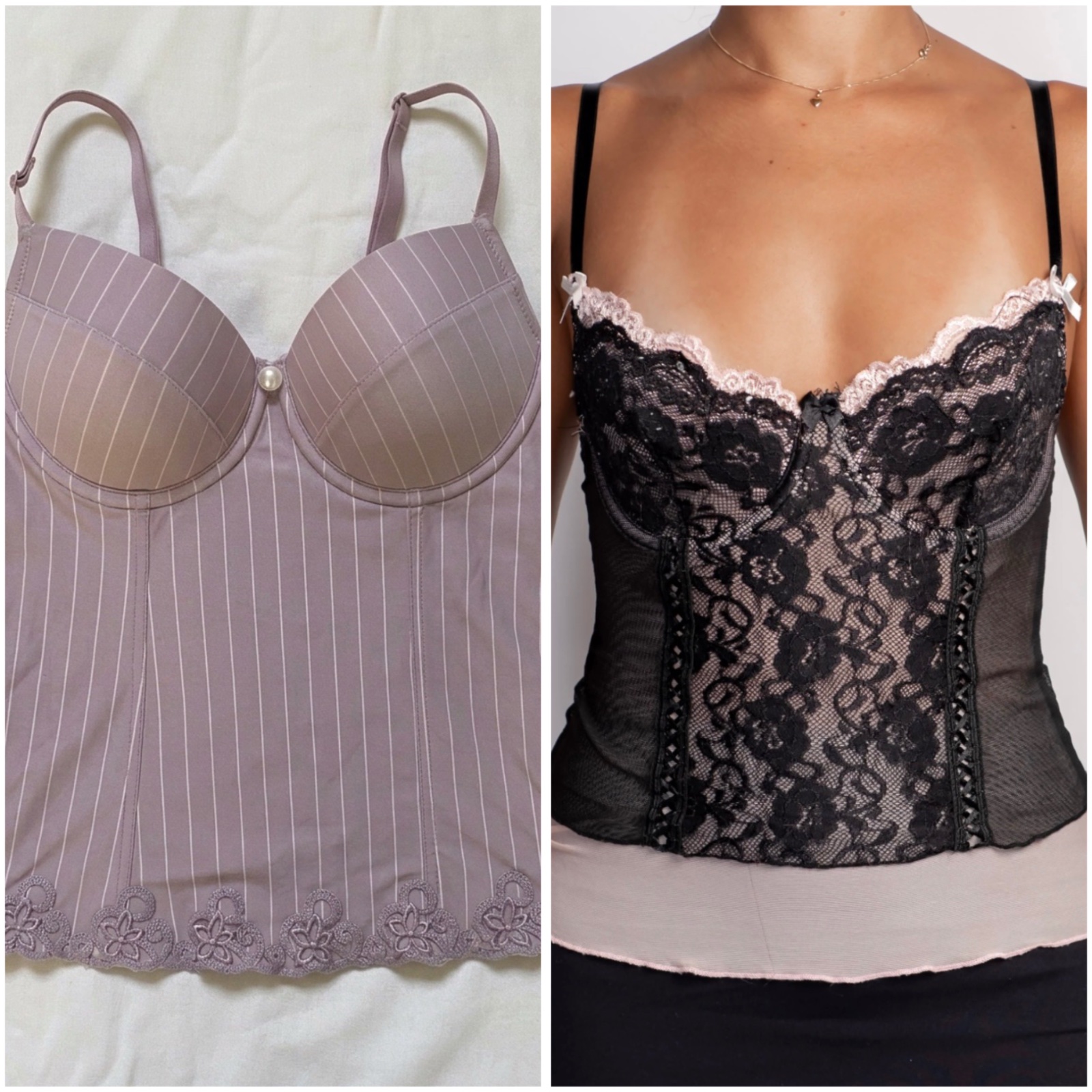 Lot de 2 bustiers / corsets tendance taille m/s