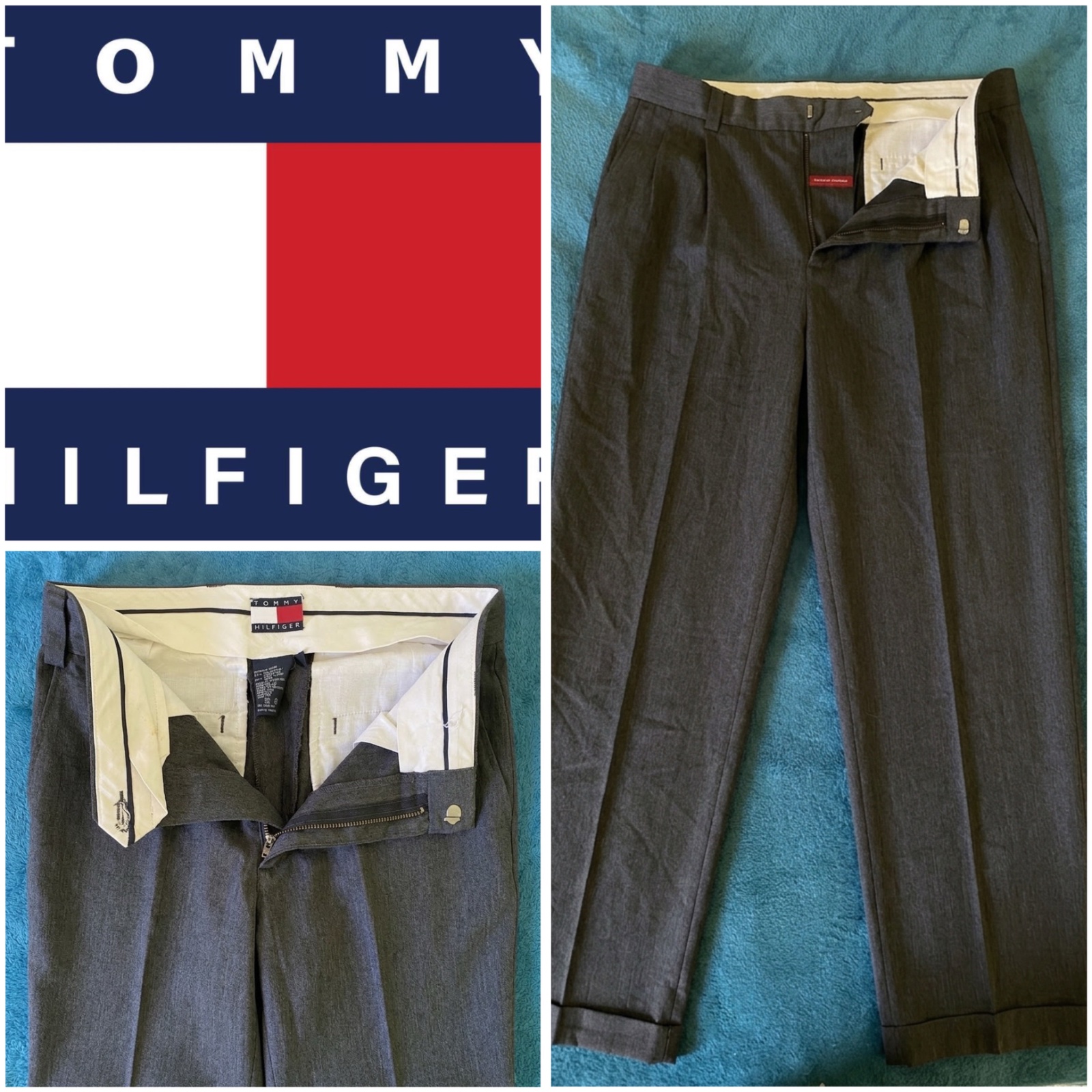 Pantalon à pinces classique Tommy Hilfiger gris