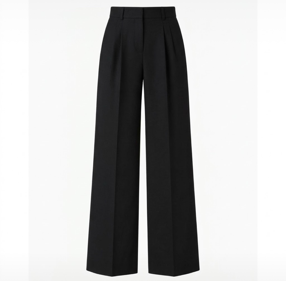 Pantalon à pinces noir coupe  large & ultra long (Mango)