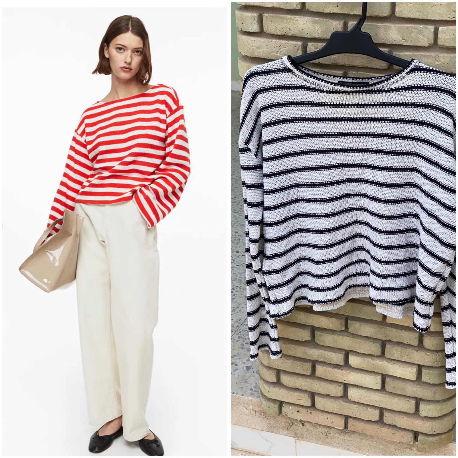 Lot de 2 pulls tricotés rayés (Zara + H&M)