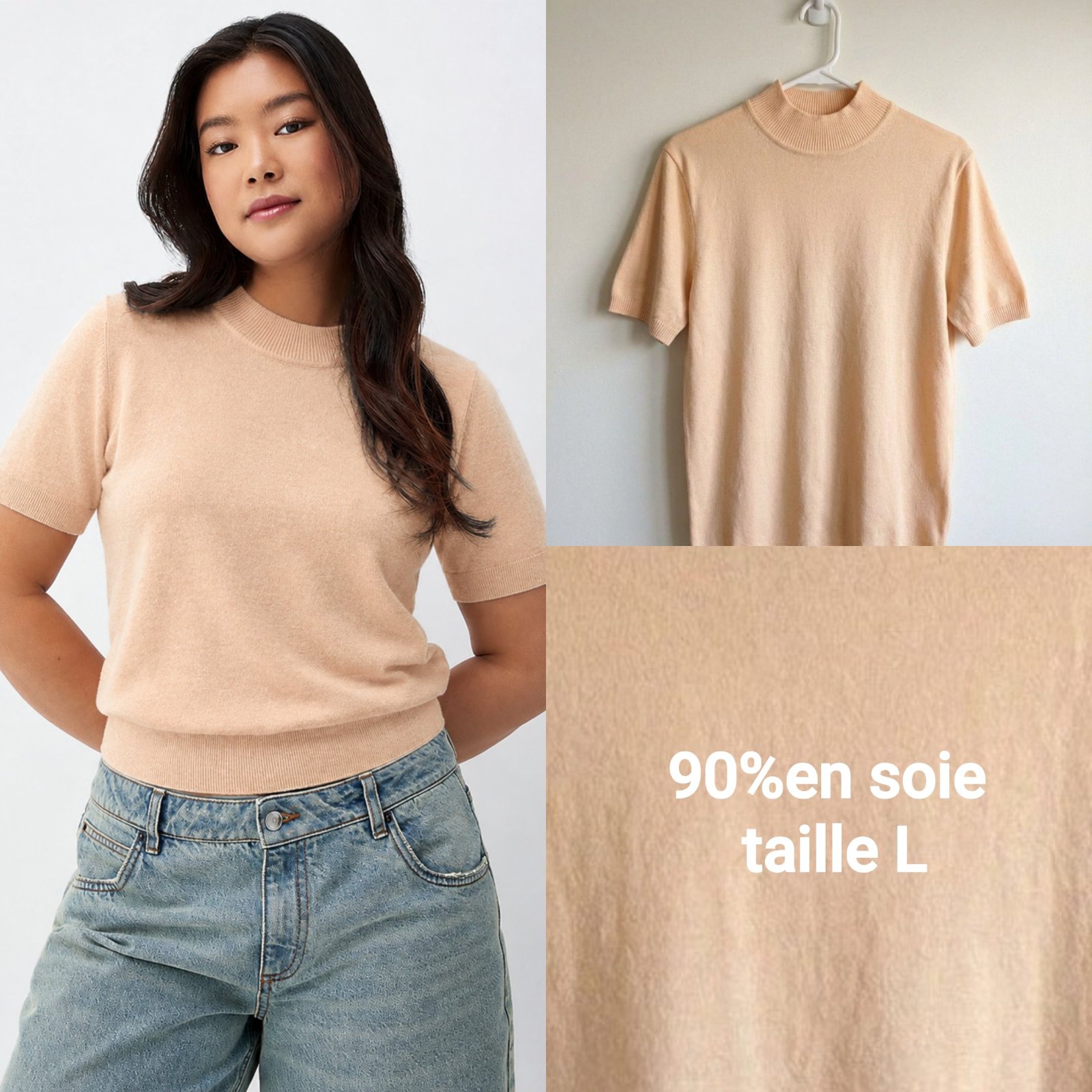 Pull mi-saison en soie taille L 