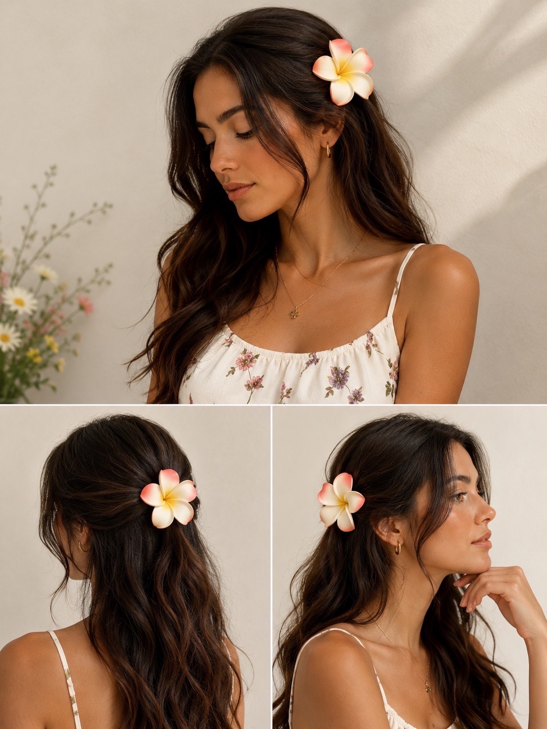 Pince à cheveux fleur🌸