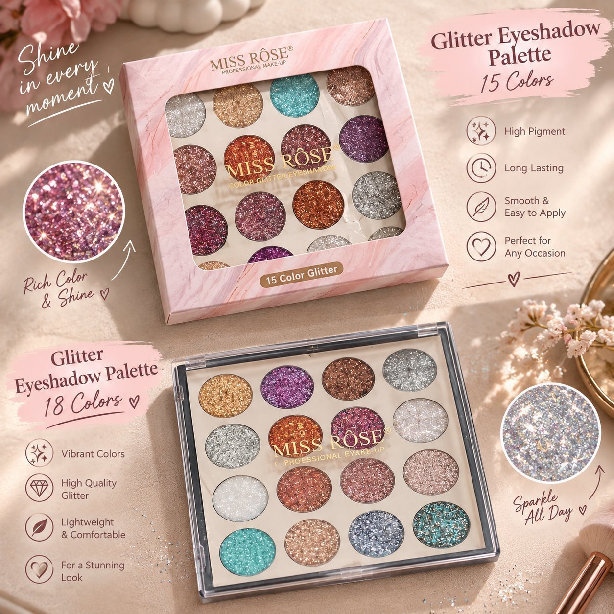 Glitter eyeshadow palette 