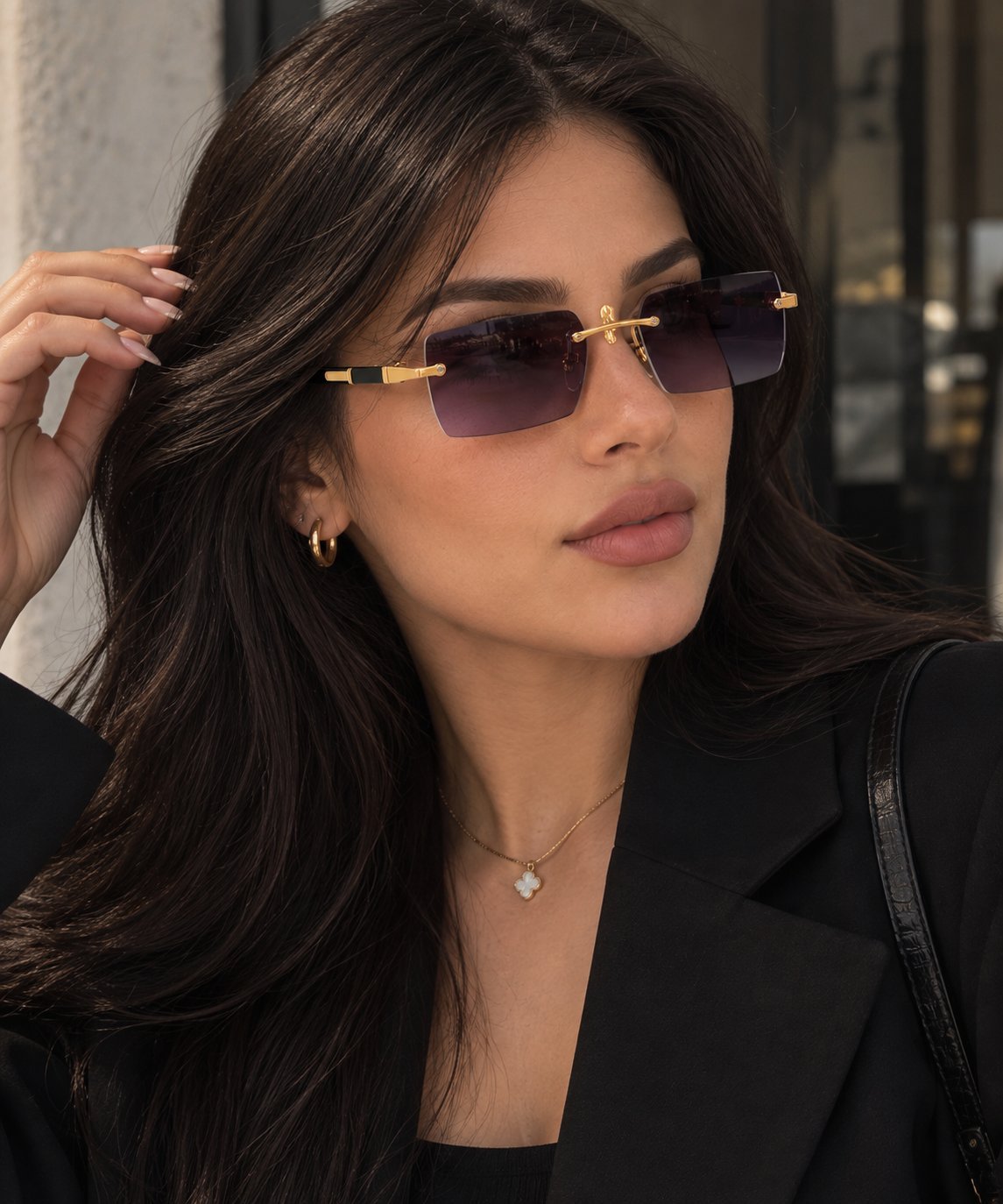  Women’s Rimless Gradient Sunglasses