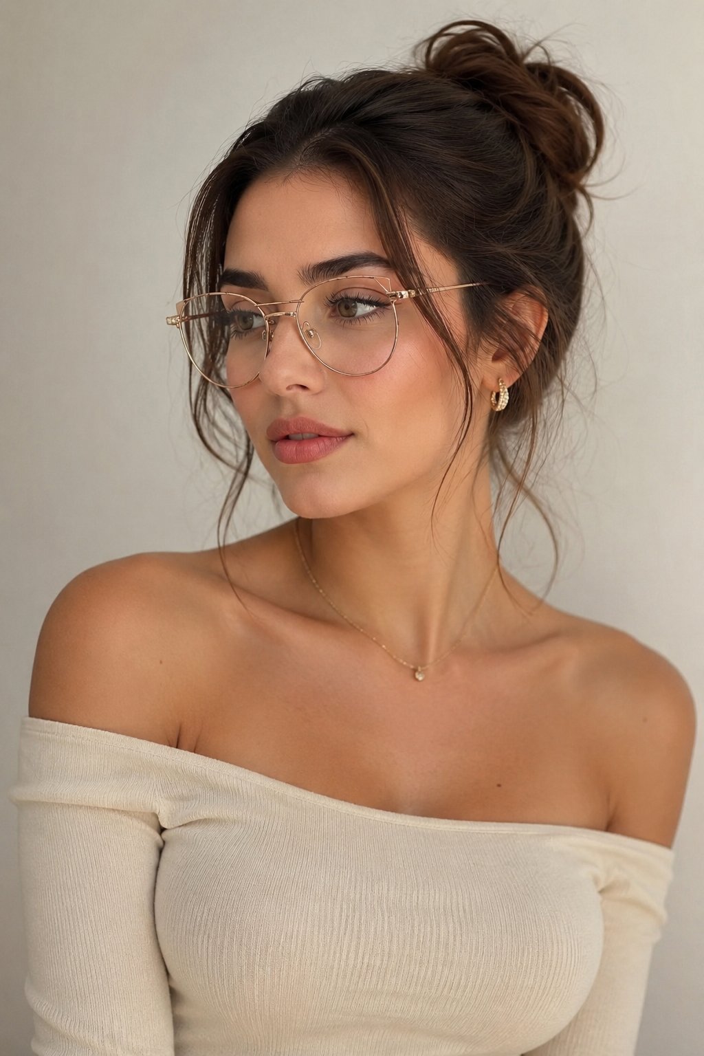 Elegant gold frame glasses 