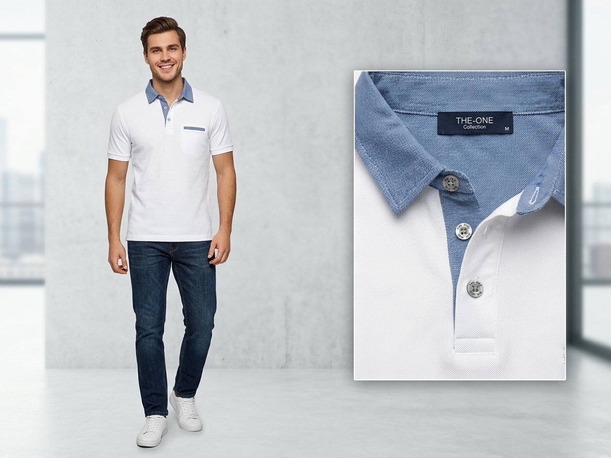 Classic contrast-collar polo shirt