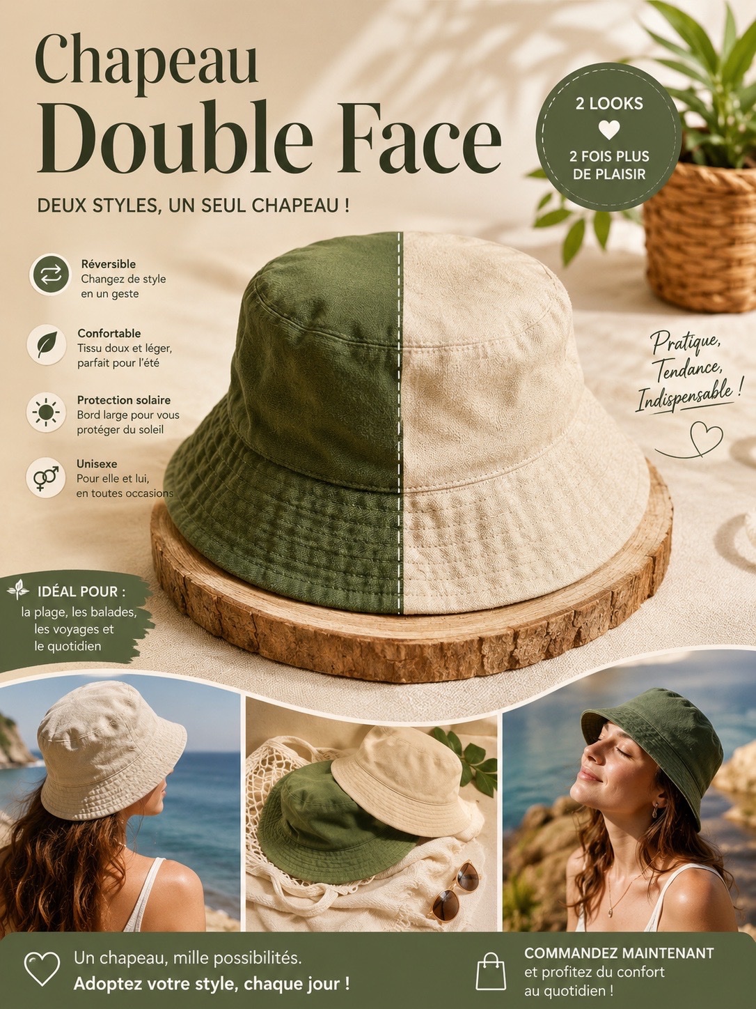 Chapeau double face