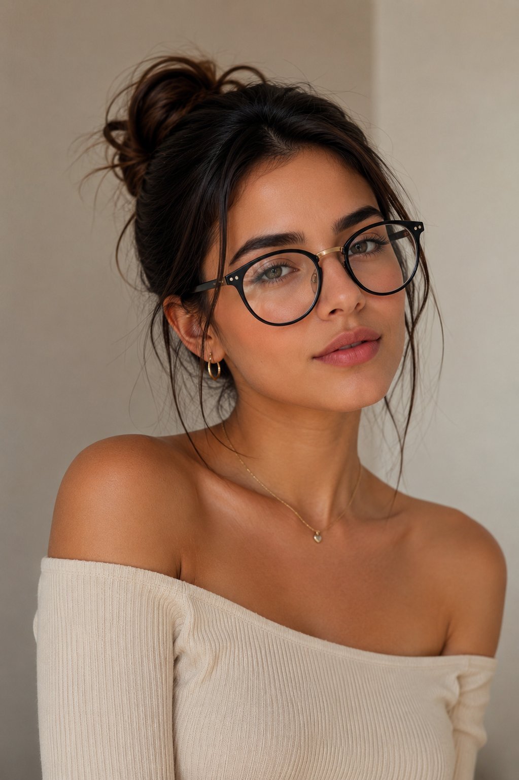 Classic round black frame glasses