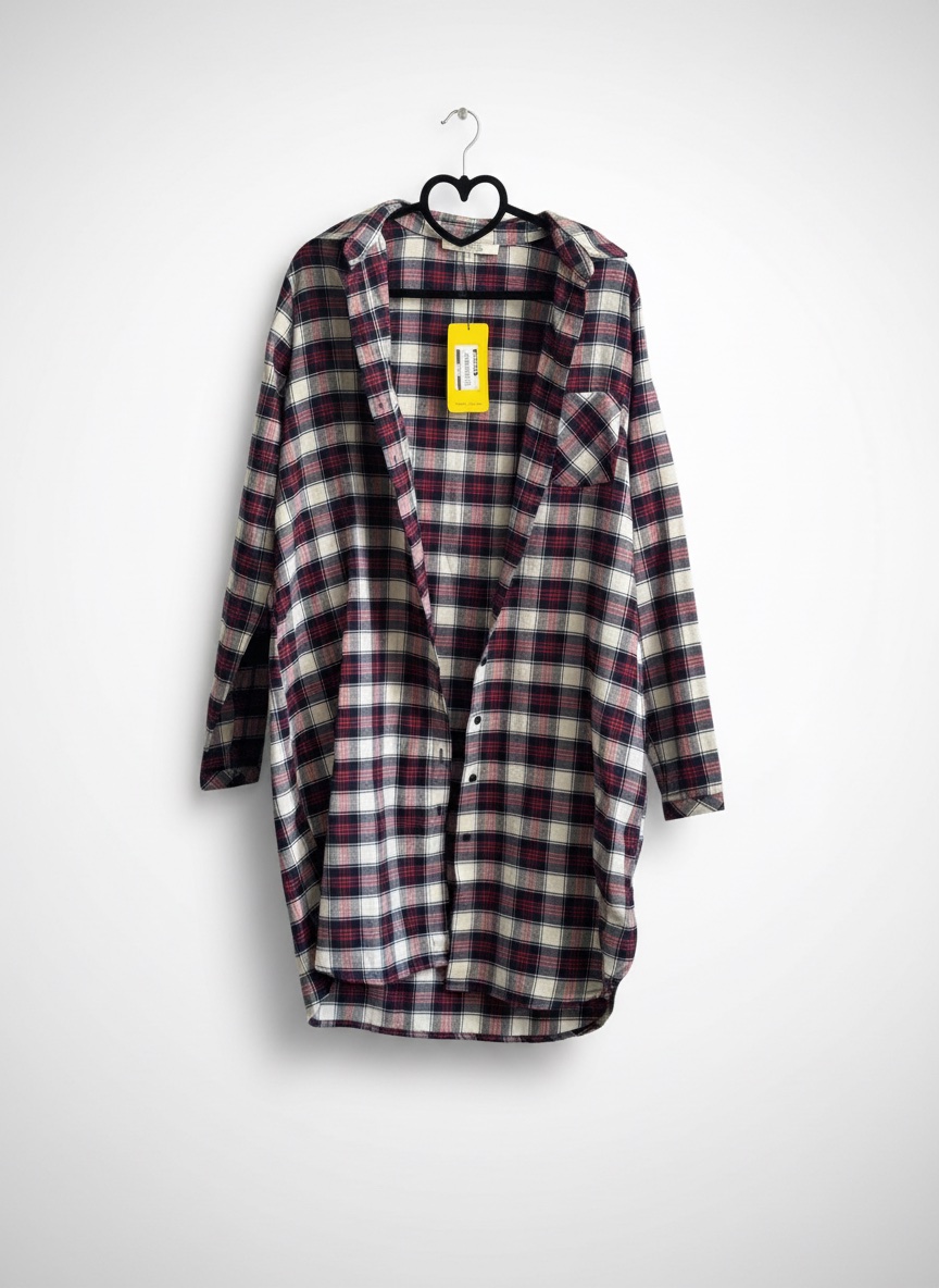 Chemise longue à carreaux 