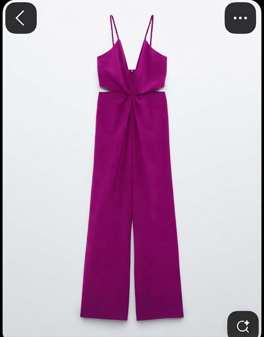 Combinaison longue cutout Zara - Fuchsia / Violet - Taille S