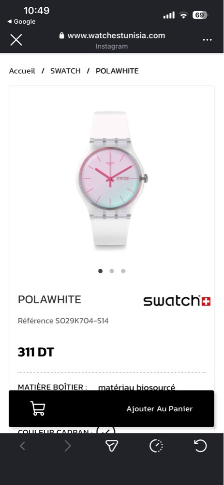 Montre swatch blanc