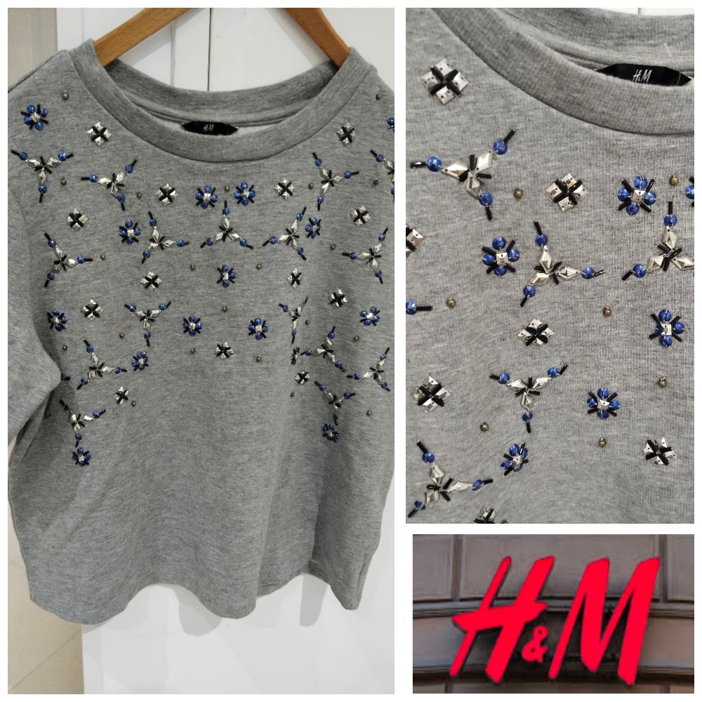 Pull a bijoux sur le devant en coton 