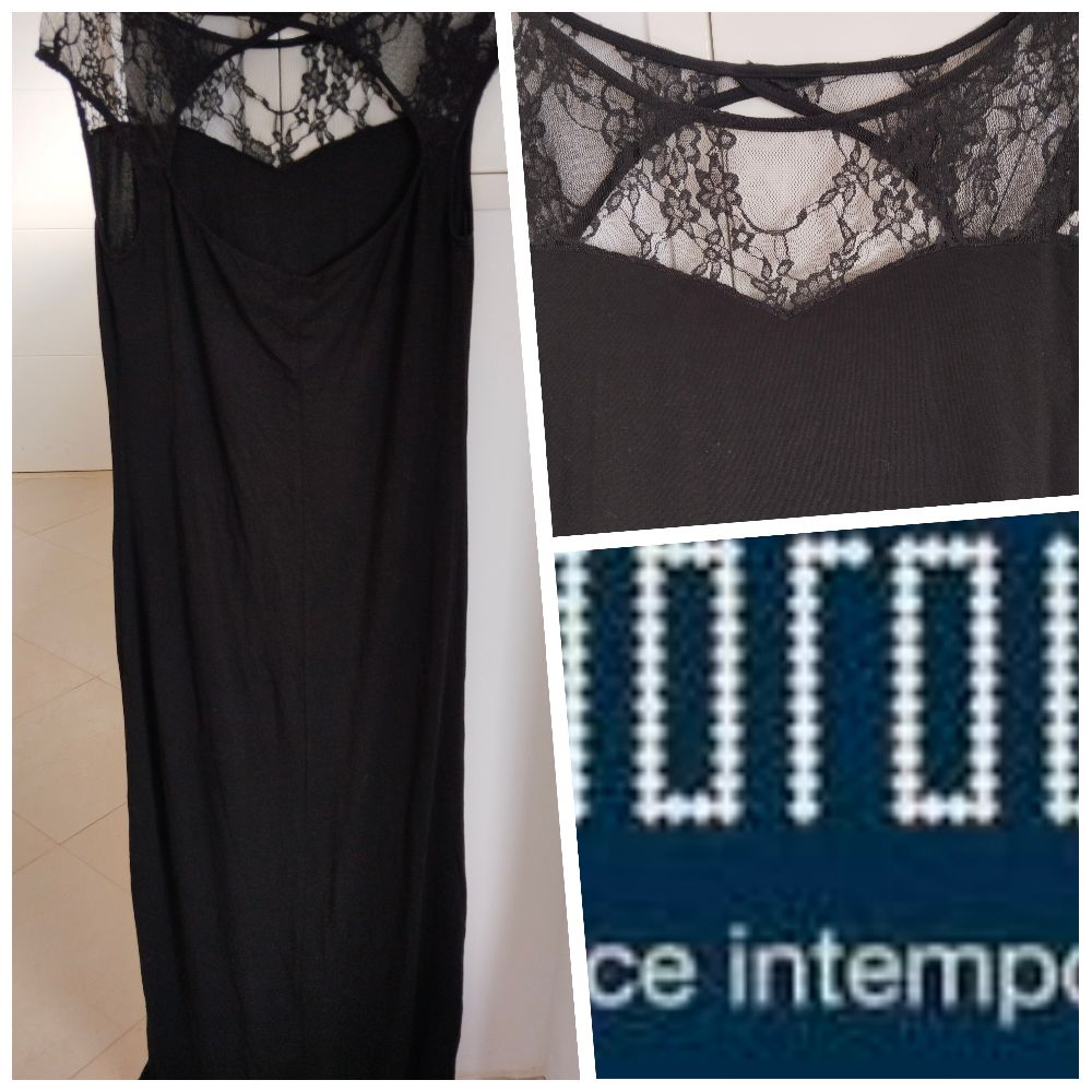 robe posee en coton detail dentelle 