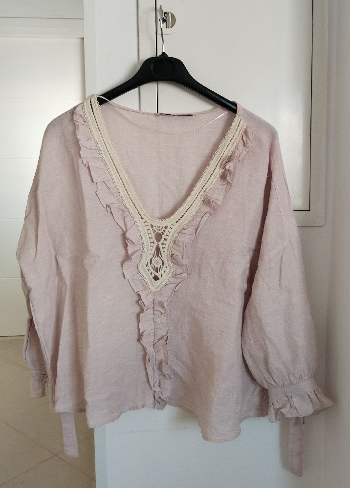 Chemise zara en lin oversize