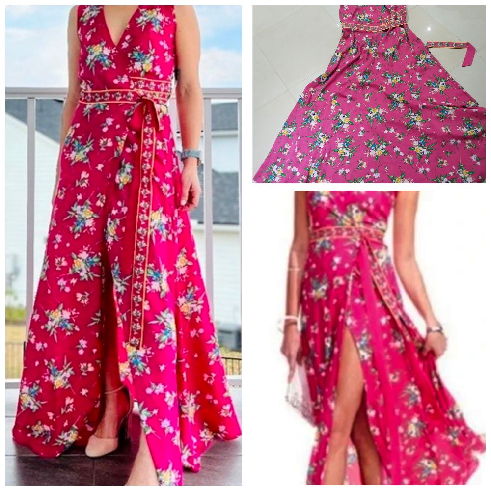robe maxi portefeuille sans manches