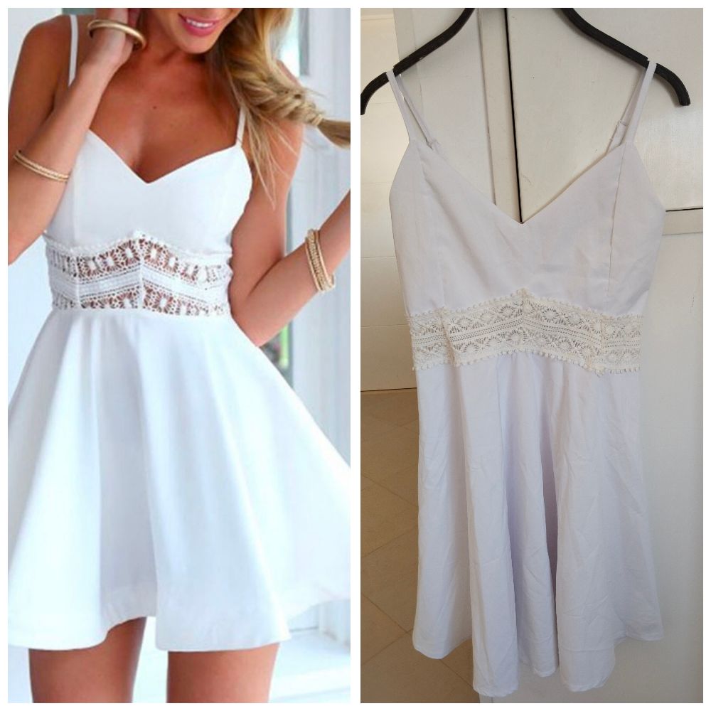 robe blanche avec dentelle