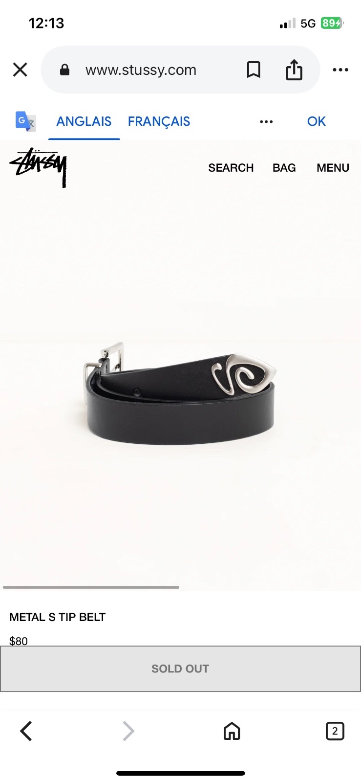 Ceinture stussy