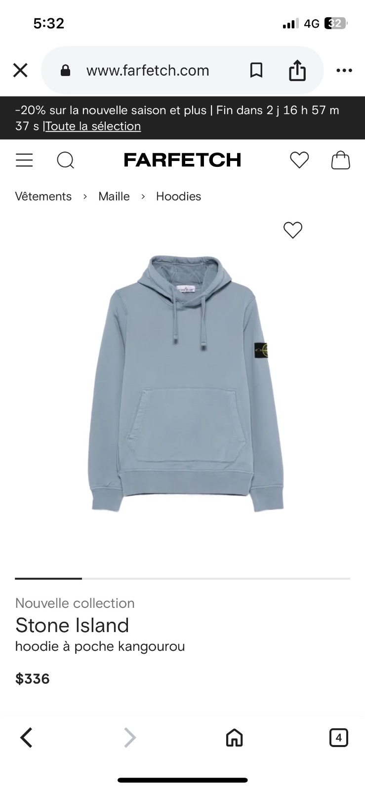 Stone Island hoodie à poche kangourou