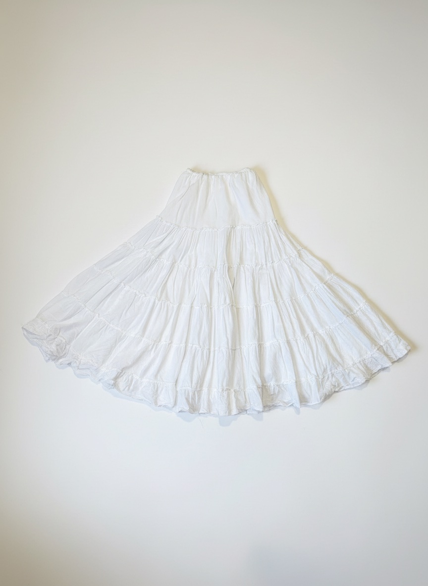 Jupe cloche blanc, taille 34 36 coton