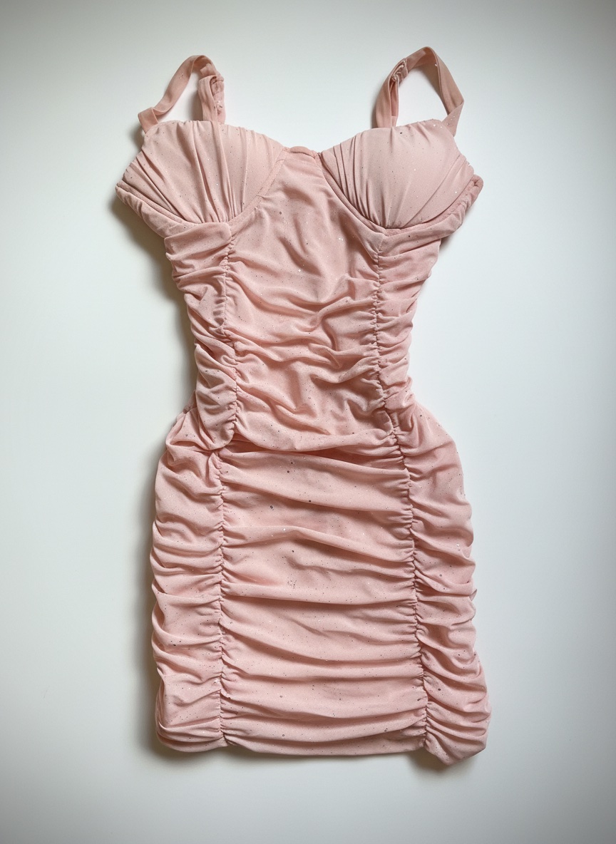 Robe rose, pailletée