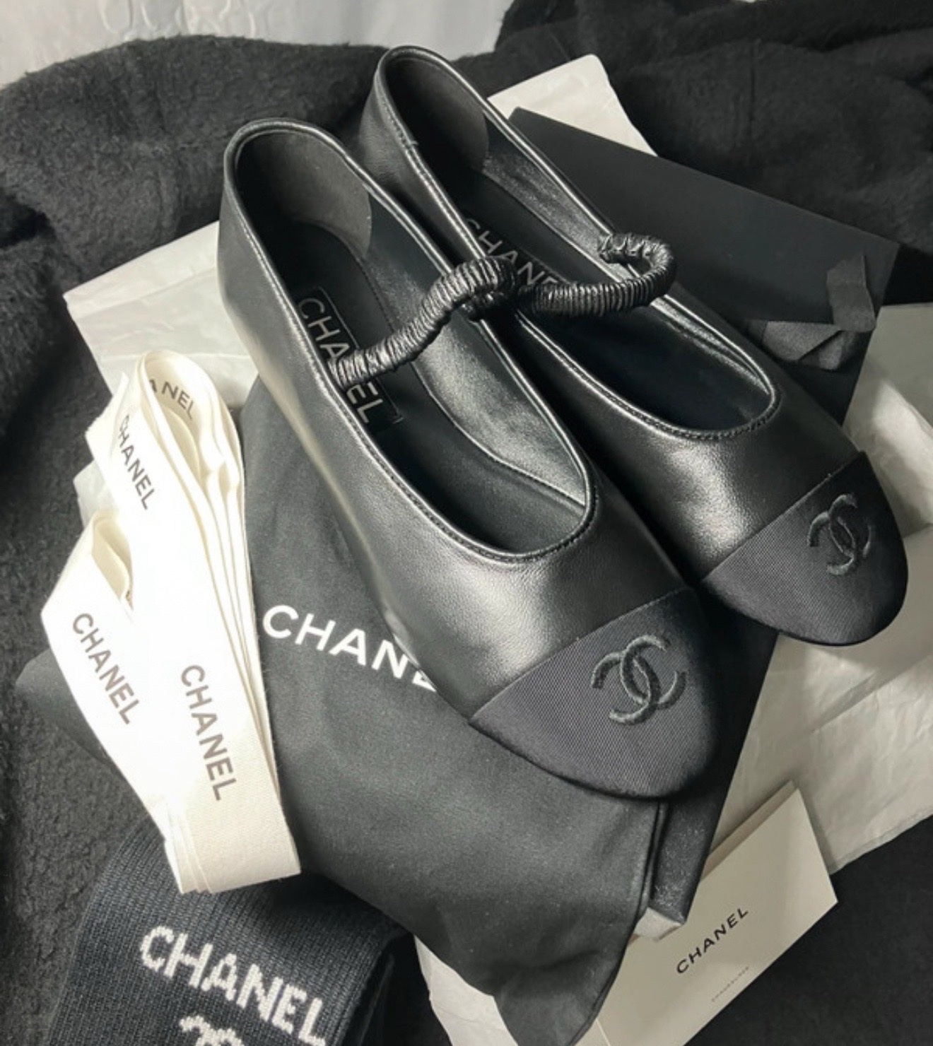 Ballerines chanel Mary Jane Noires 