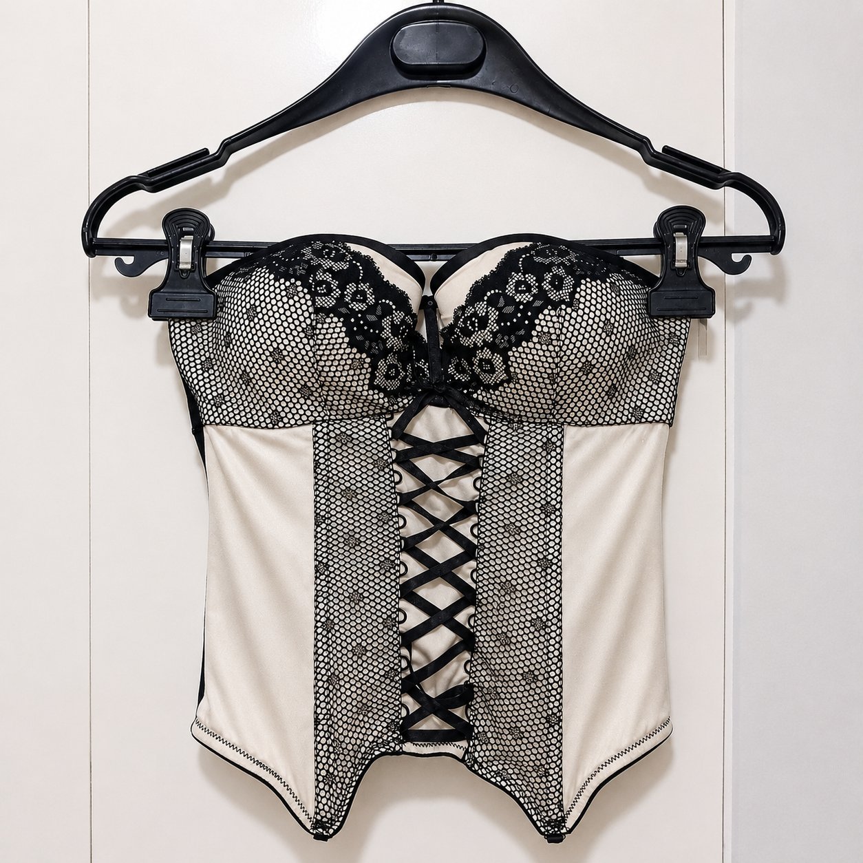 Black and white corset