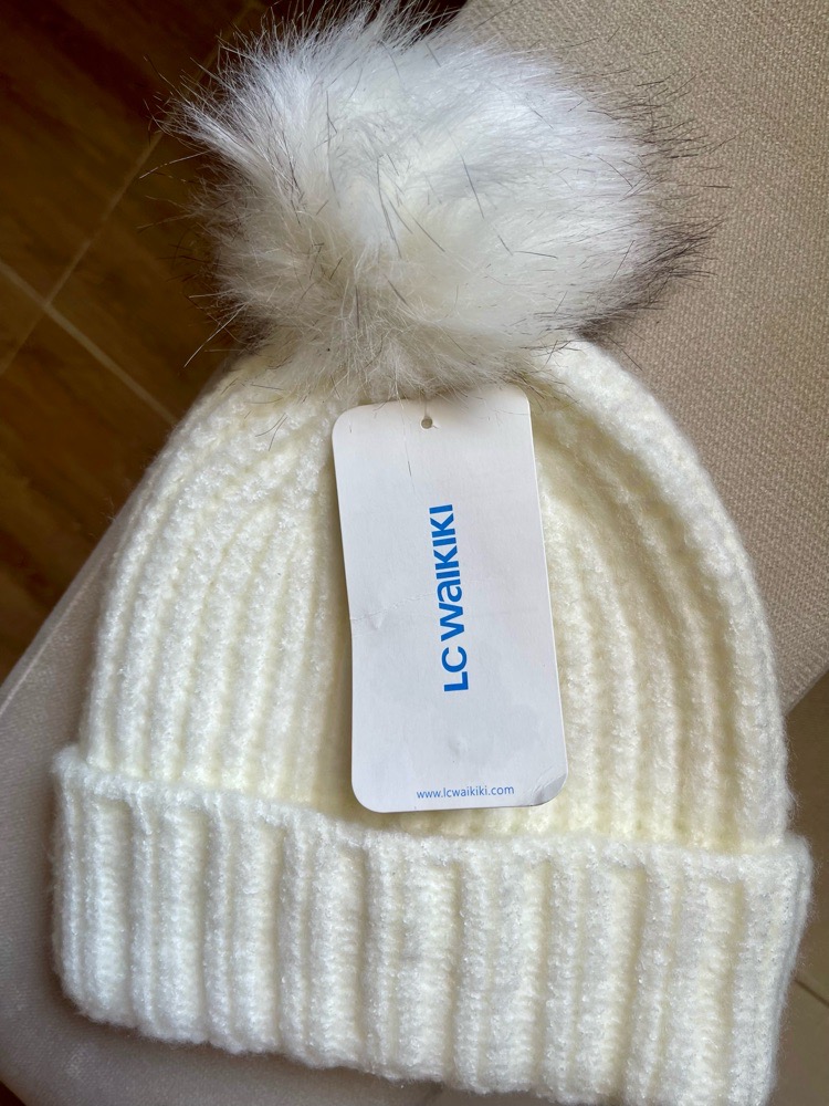 Bonnet blanc femme Pompon LCWAIKIKI