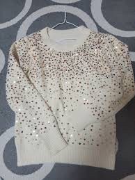 Pull paillettes blanc 