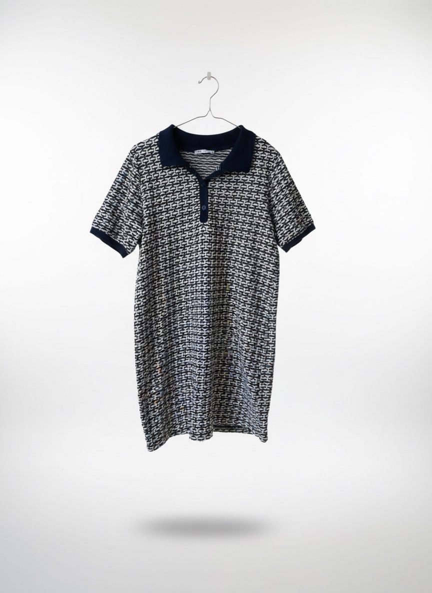 Robe moulante polo demi manche M