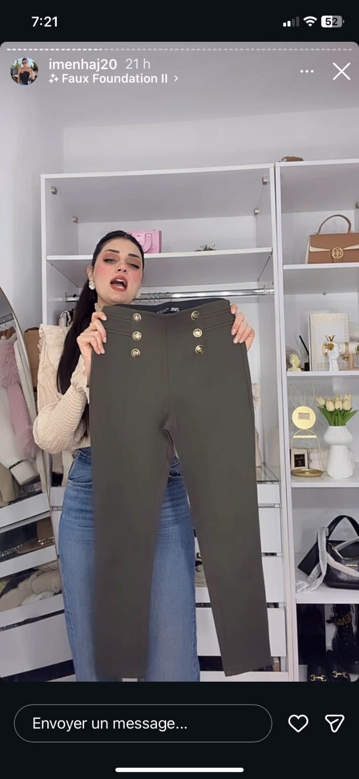 Legging vert zara taille haute