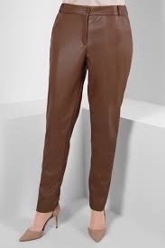 Pantalon marron en cuir S
